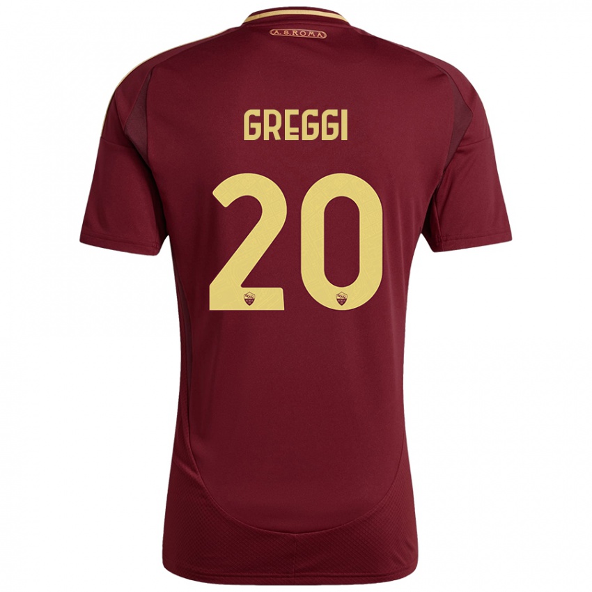 Niño Camiseta Giada Greggi #20 Rojo Marrón Dorado 1ª Equipación 2024/25 La Camisa Argentina