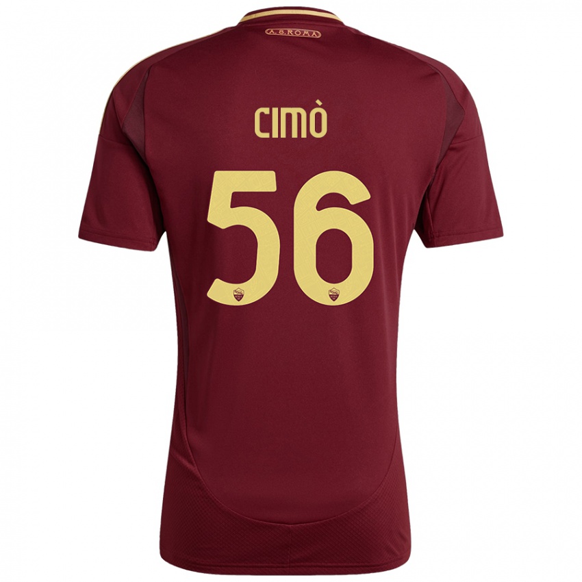 Niño Camiseta Giada Cimò #56 Rojo Marrón Dorado 1ª Equipación 2024/25 La Camisa Argentina