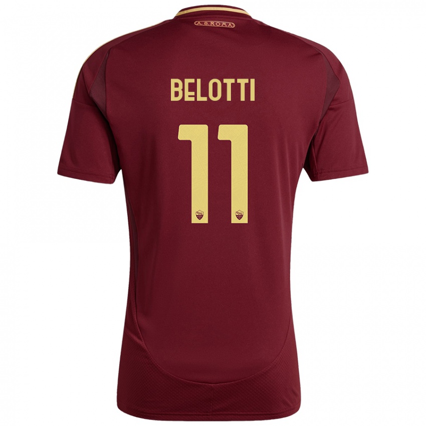 Niño Camiseta Andrea Belotti #11 Rojo Marrón Dorado 1ª Equipación 2024/25 La Camisa Argentina