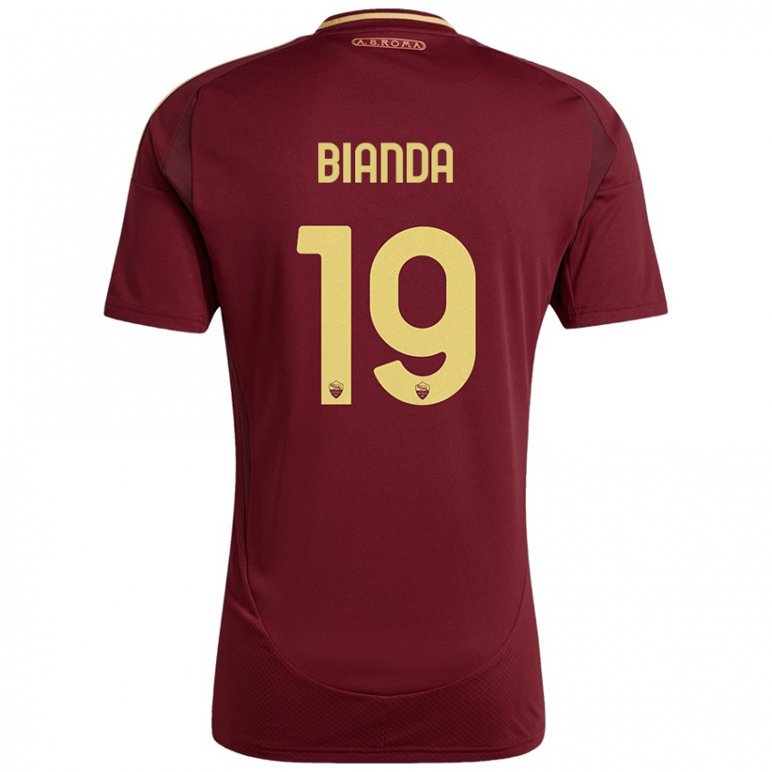 Niño Camiseta William Bianda #19 Rojo Marrón Dorado 1ª Equipación 2024/25 La Camisa Argentina