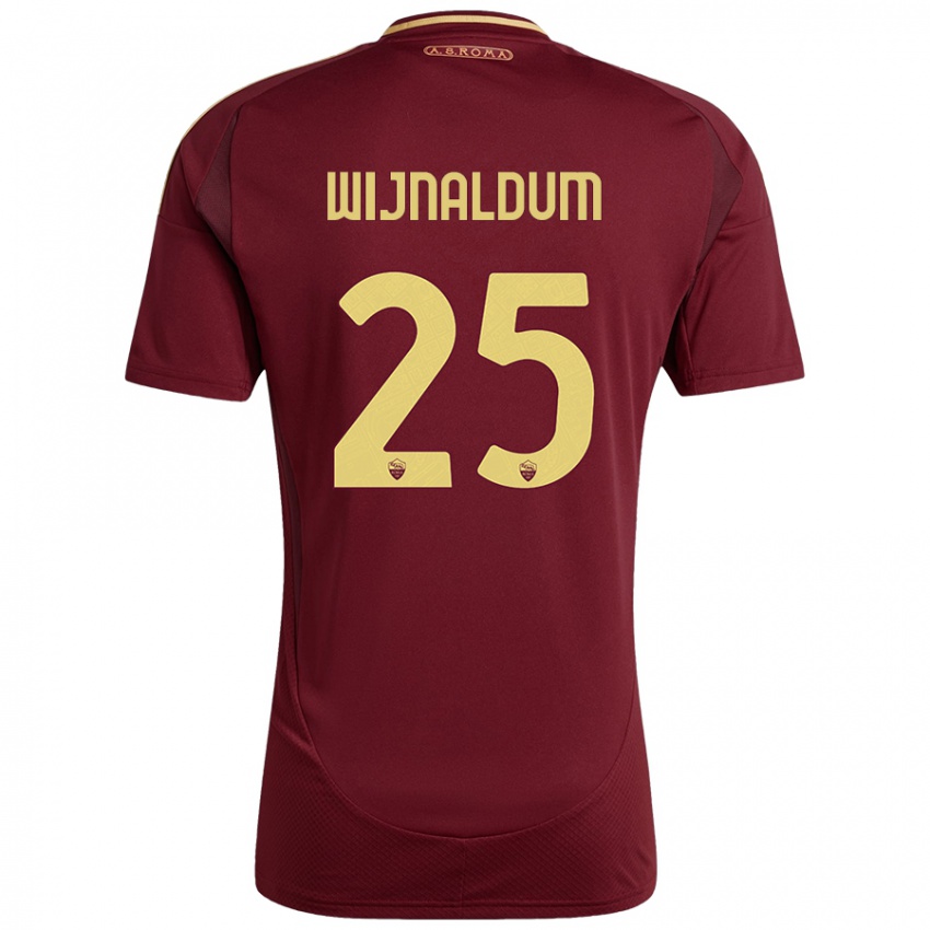 Niño Camiseta Georginio Wijnaldum #25 Rojo Marrón Dorado 1ª Equipación 2024/25 La Camisa Argentina