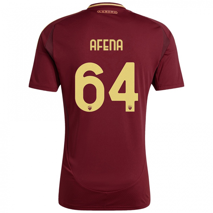 Niño Camiseta Felix Afena-Gyan #64 Rojo Marrón Dorado 1ª Equipación 2024/25 La Camisa Argentina