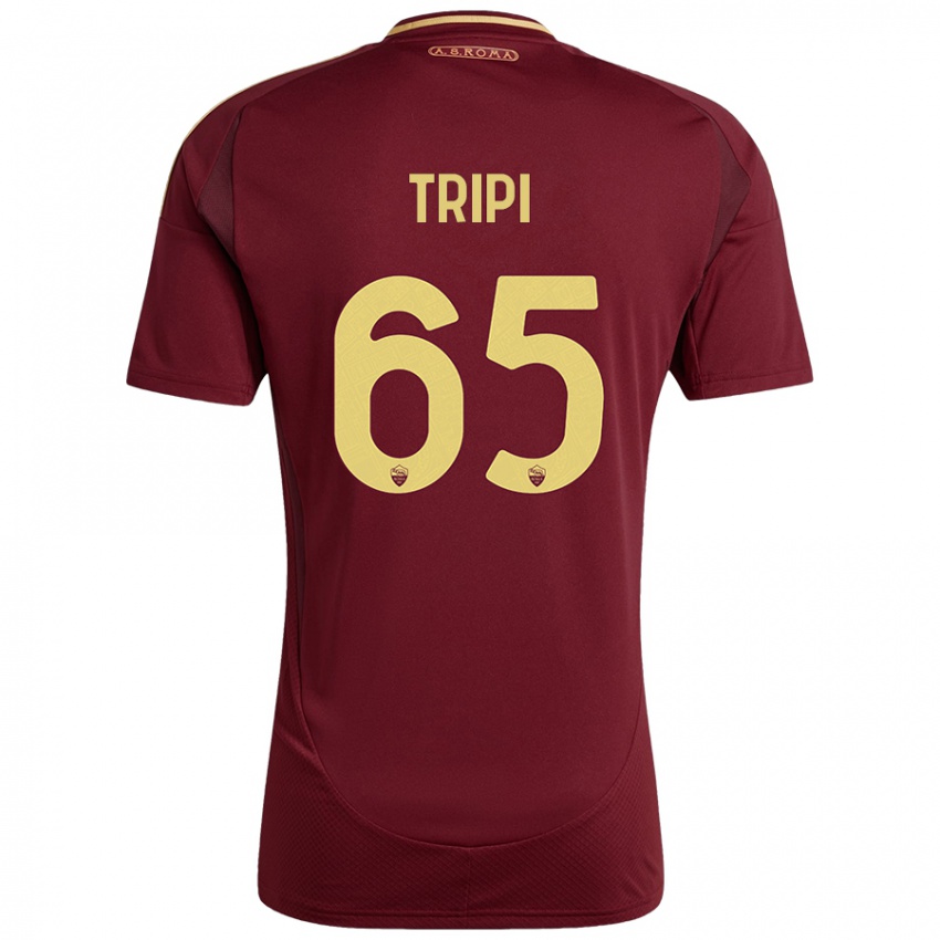 Niño Camiseta Filippo Tripi #65 Rojo Marrón Dorado 1ª Equipación 2024/25 La Camisa Argentina