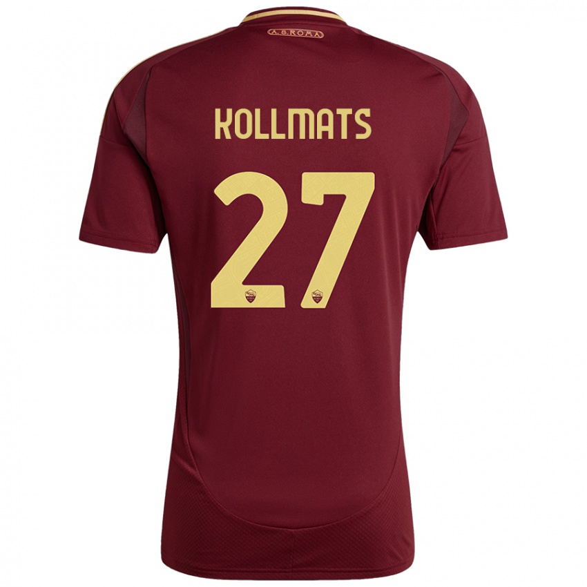 Niño Camiseta Beata Kollmats #27 Rojo Marrón Dorado 1ª Equipación 2024/25 La Camisa Argentina