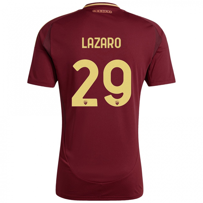 Niño Camiseta Paloma Lazaro #29 Rojo Marrón Dorado 1ª Equipación 2024/25 La Camisa Argentina