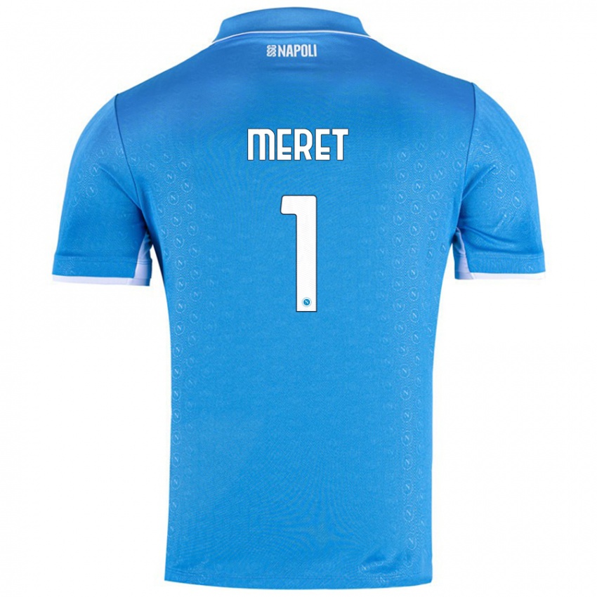 Niño Camiseta Alex Meret #1 Azul Cielo 1ª Equipación 2024/25 La Camisa Argentina