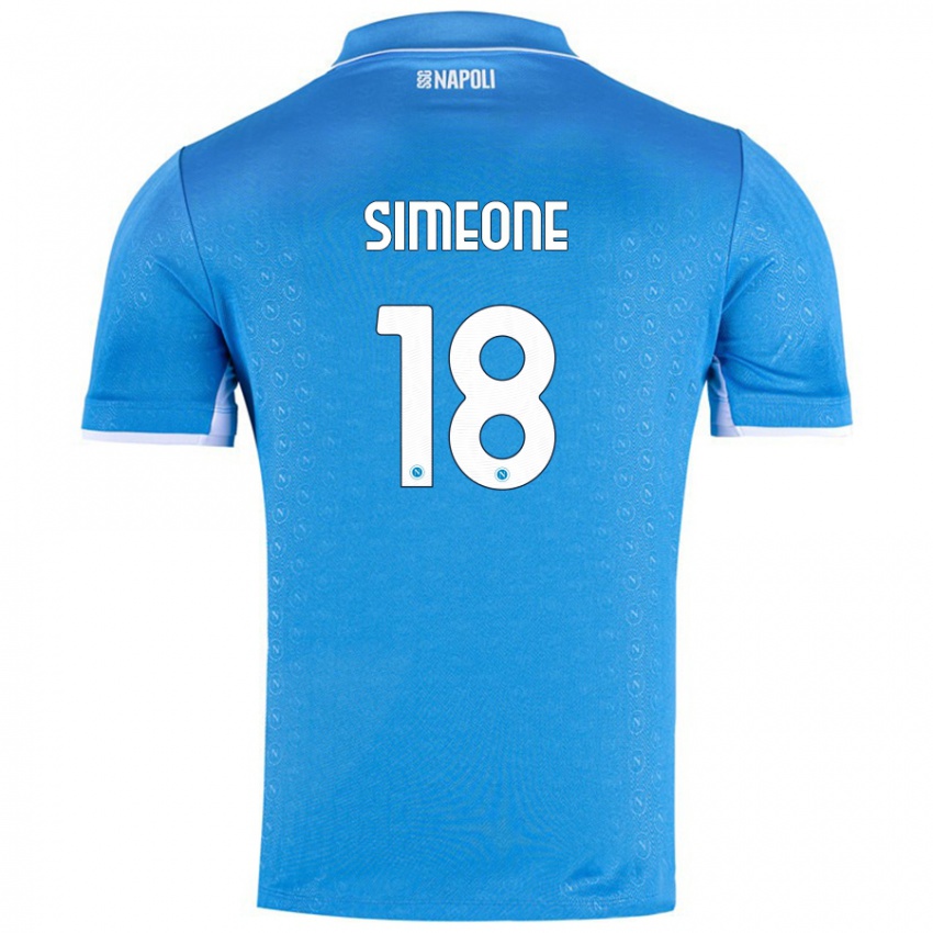 Niño Camiseta Giovanni Simeone #18 Azul Cielo 1ª Equipación 2024/25 La Camisa Argentina