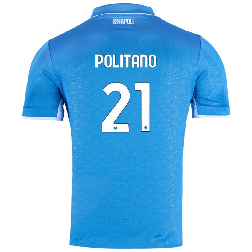 Niño Camiseta Matteo Politano #21 Azul Cielo 1ª Equipación 2024/25 La Camisa Argentina