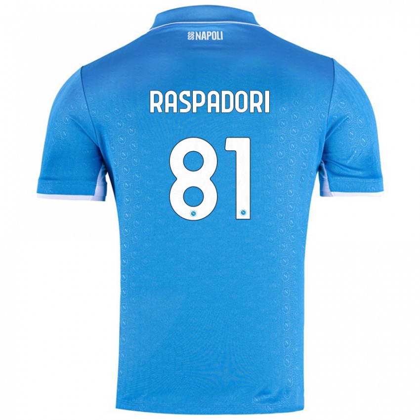 Niño Camiseta Giacomo Raspadori #81 Azul Cielo 1ª Equipación 2024/25 La Camisa Argentina