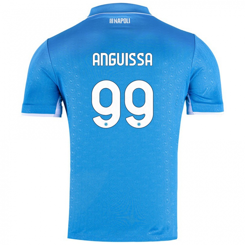 Niño Camiseta Andre Zambo Anguissa #99 Azul Cielo 1ª Equipación 2024/25 La Camisa Argentina