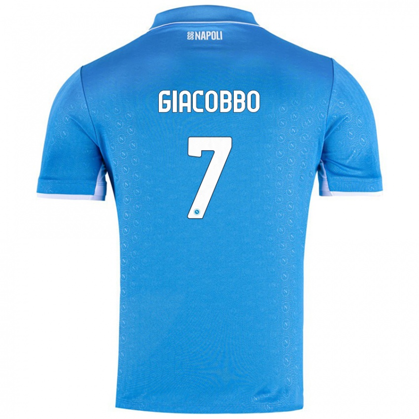 Niño Camiseta Giulia Giacobbo #7 Azul Cielo 1ª Equipación 2024/25 La Camisa Argentina