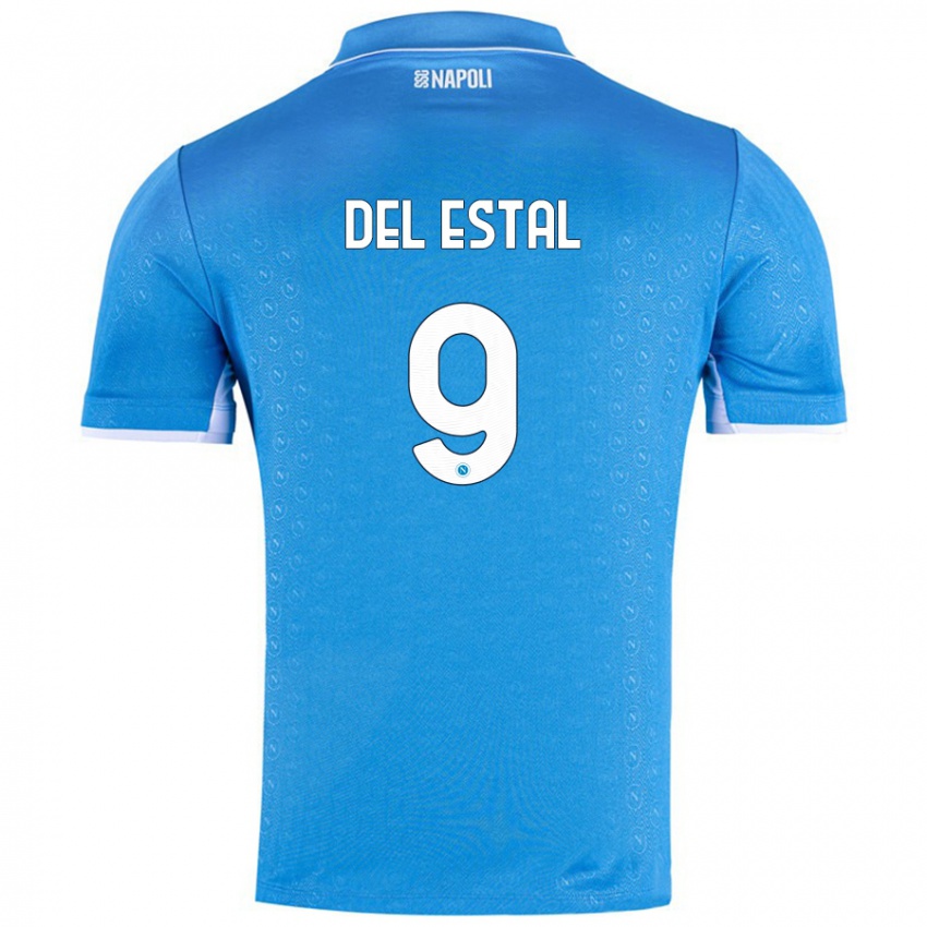 Niño Camiseta Eli Del Estal #9 Azul Cielo 1ª Equipación 2024/25 La Camisa Argentina