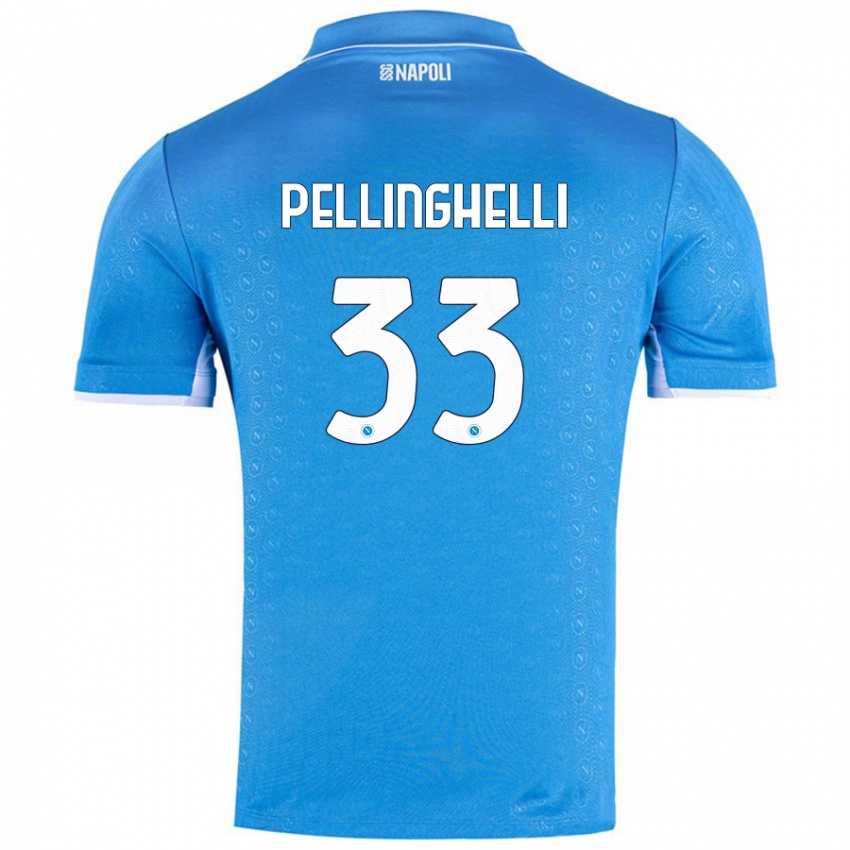 Niño Camiseta Alice Pellinghelli #33 Azul Cielo 1ª Equipación 2024/25 La Camisa Argentina