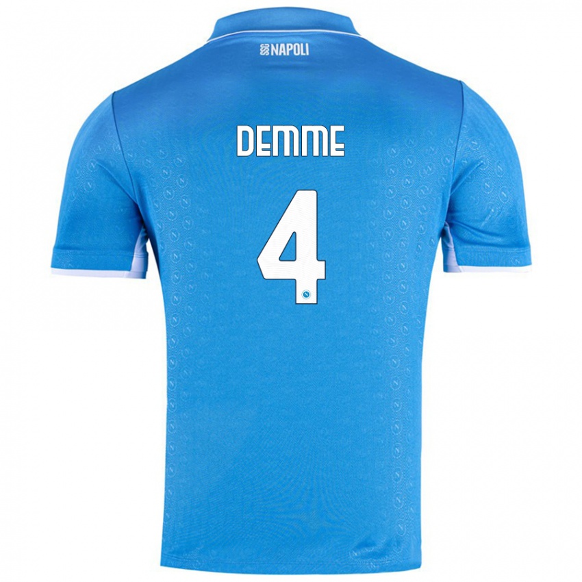 Niño Camiseta Diego Demme #4 Azul Cielo 1ª Equipación 2024/25 La Camisa Argentina