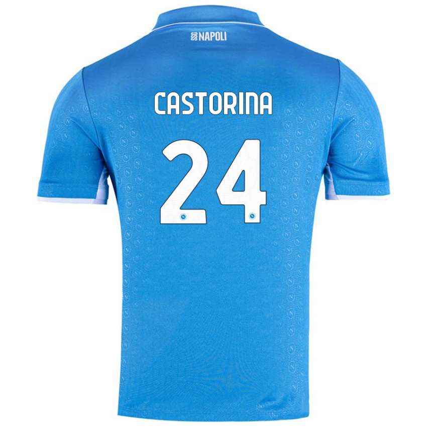 Niño Camiseta Alessandro Castorina #24 Azul Cielo 1ª Equipación 2024/25 La Camisa Argentina