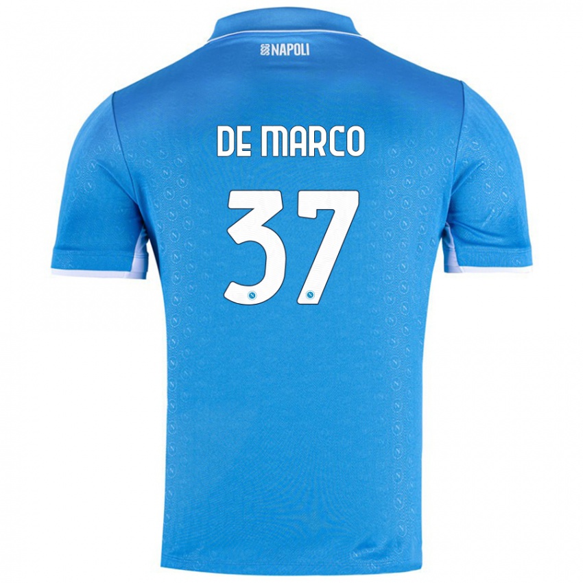 Niño Camiseta Francesco De Marco #37 Azul Cielo 1ª Equipación 2024/25 La Camisa Argentina