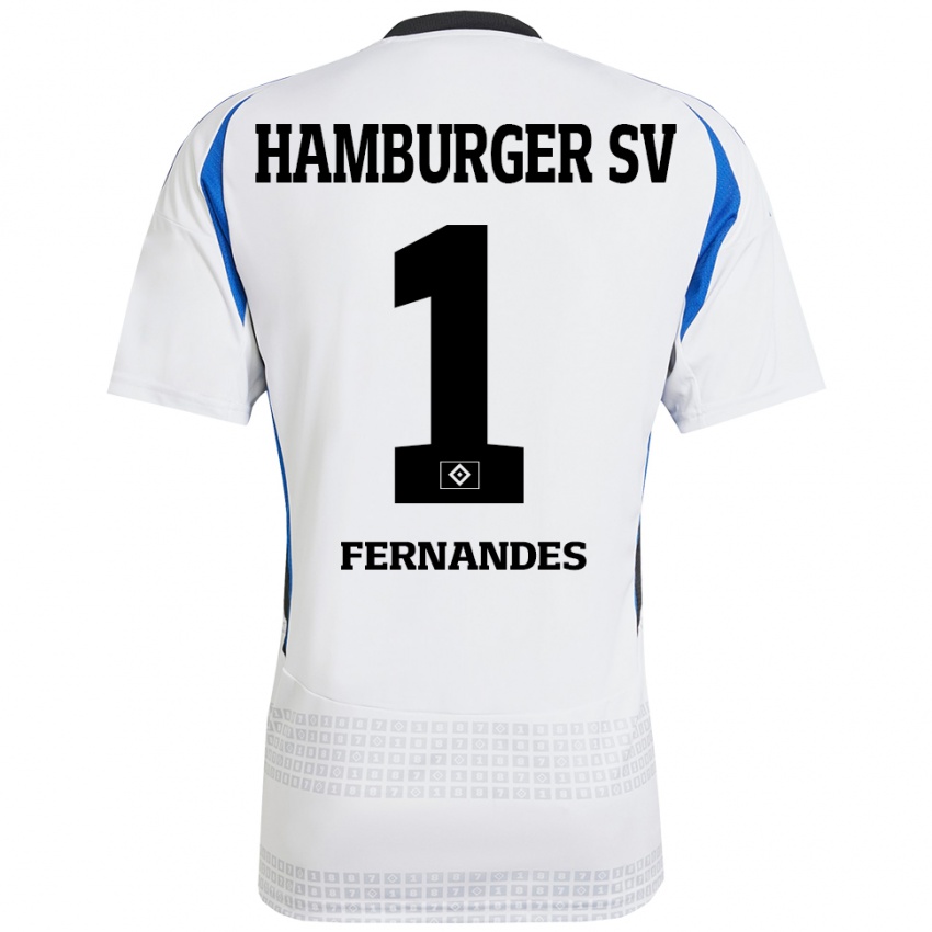 Niño Camiseta Daniel Heuer Fernandes #1 Blanco Azul 1ª Equipación 2024/25 La Camisa Argentina