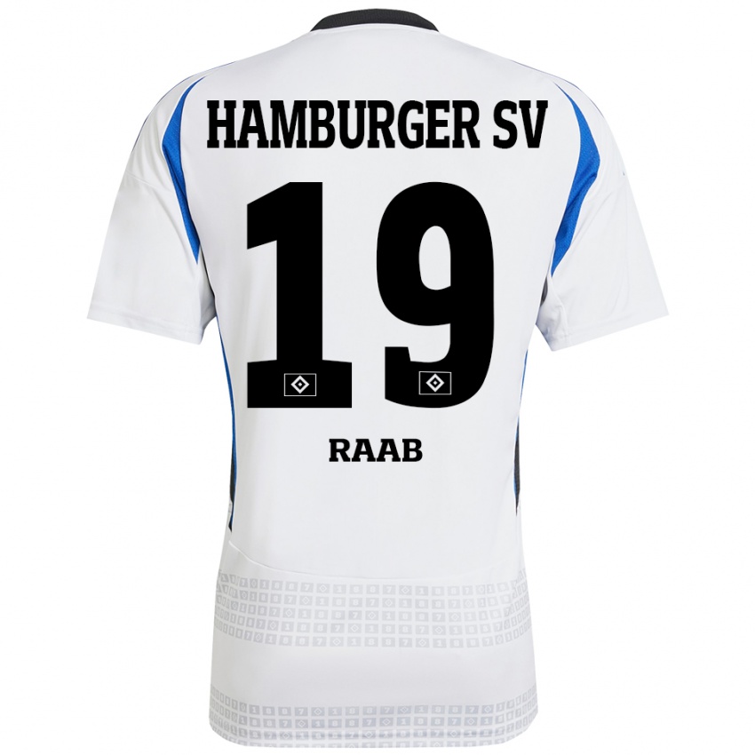 Niño Camiseta Matheo Raab #19 Blanco Azul 1ª Equipación 2024/25 La Camisa Argentina