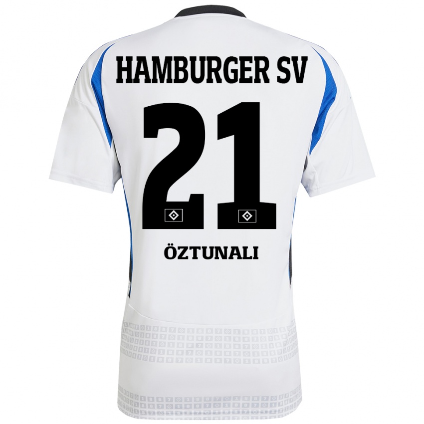 Niño Camiseta Levin Öztunali #21 Blanco Azul 1ª Equipación 2024/25 La Camisa Argentina