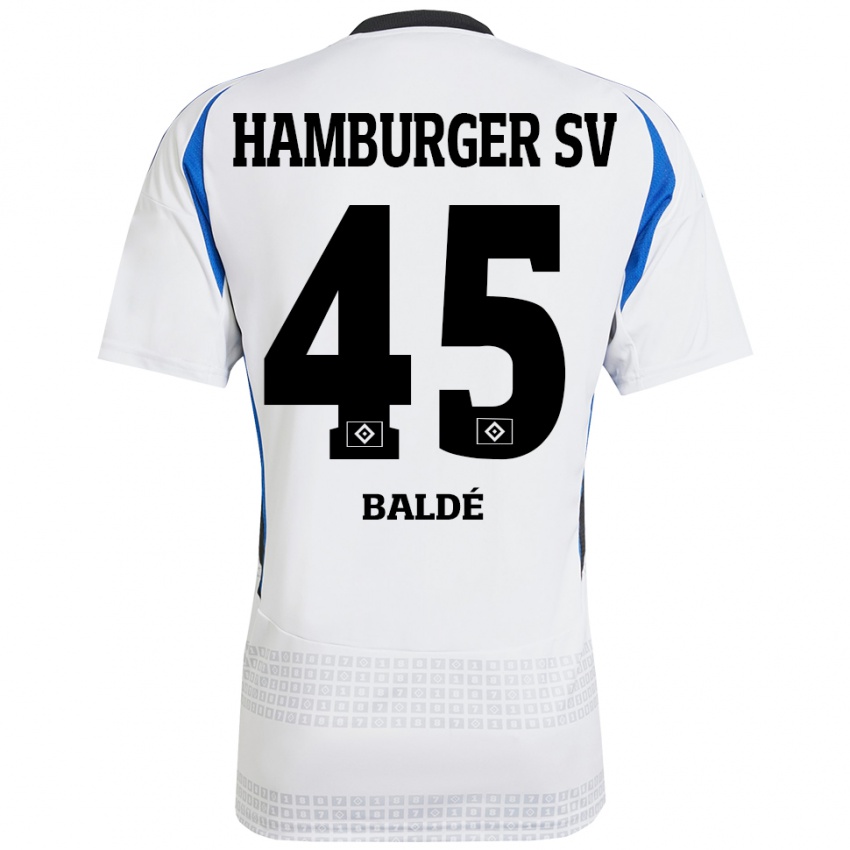 Niño Camiseta Fabio Baldé #45 Blanco Azul 1ª Equipación 2024/25 La Camisa Argentina