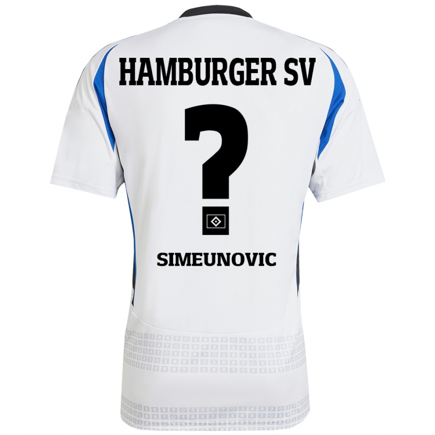 Niño Camiseta Denis Simeunovic #0 Blanco Azul 1ª Equipación 2024/25 La Camisa Argentina