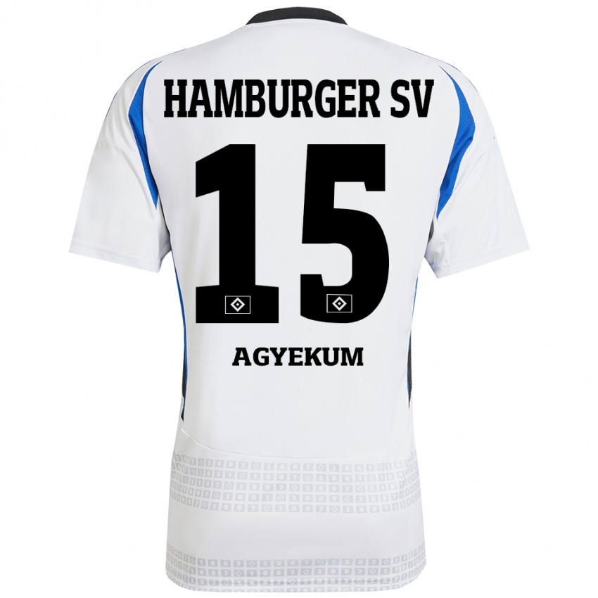 Niño Camiseta Joel Agyekum #15 Blanco Azul 1ª Equipación 2024/25 La Camisa Argentina