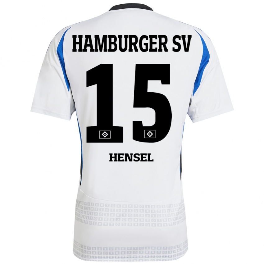 Niño Camiseta Janoah Hensel #15 Blanco Azul 1ª Equipación 2024/25 La Camisa Argentina