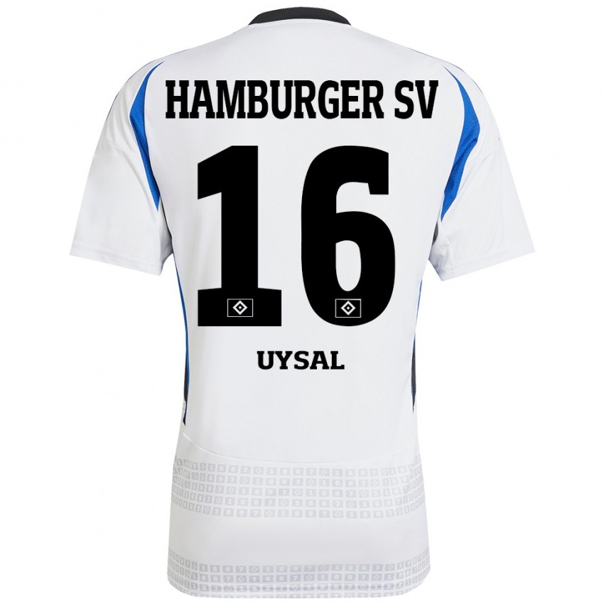 Niño Camiseta Samed Uysal #16 Blanco Azul 1ª Equipación 2024/25 La Camisa Argentina