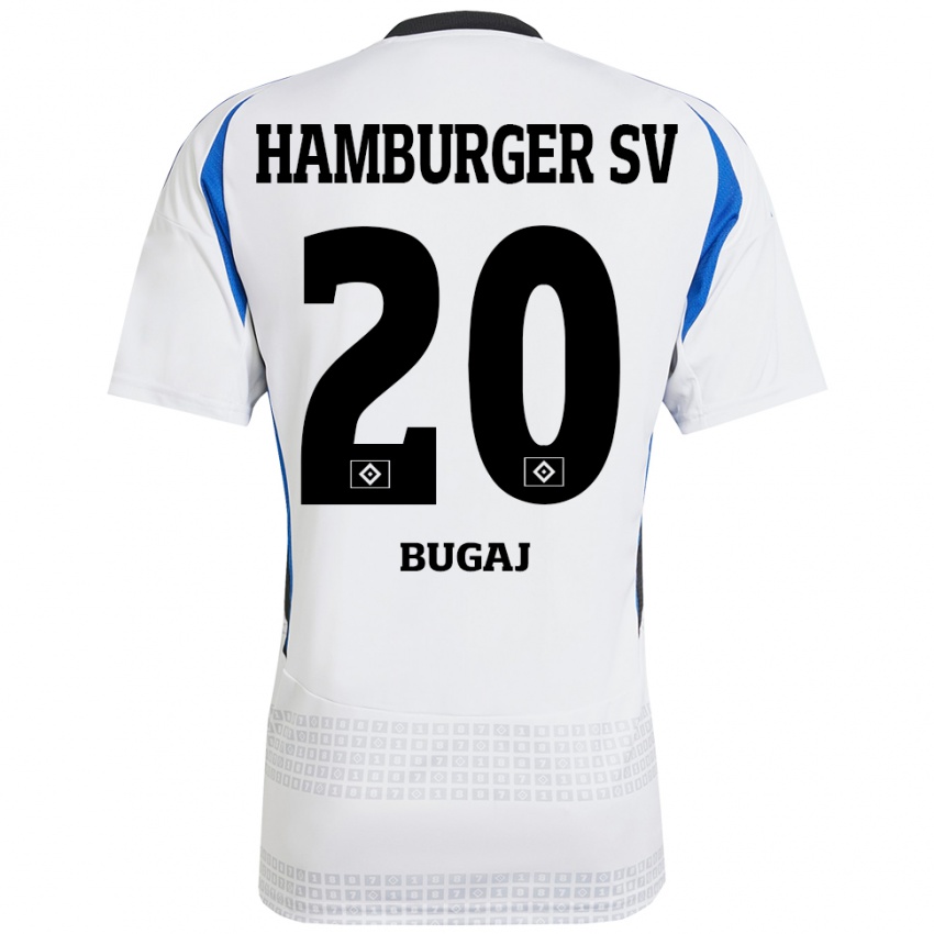 Niño Camiseta Jan-Luca Bugaj #20 Blanco Azul 1ª Equipación 2024/25 La Camisa Argentina