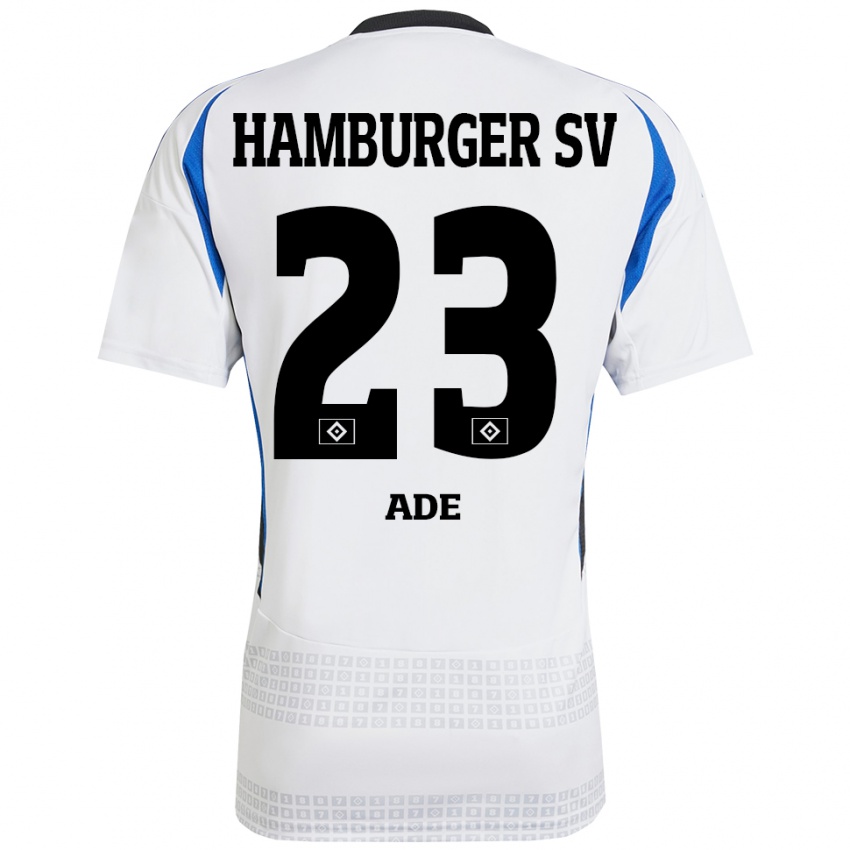 Niño Camiseta Jeremy Ade #23 Blanco Azul 1ª Equipación 2024/25 La Camisa Argentina