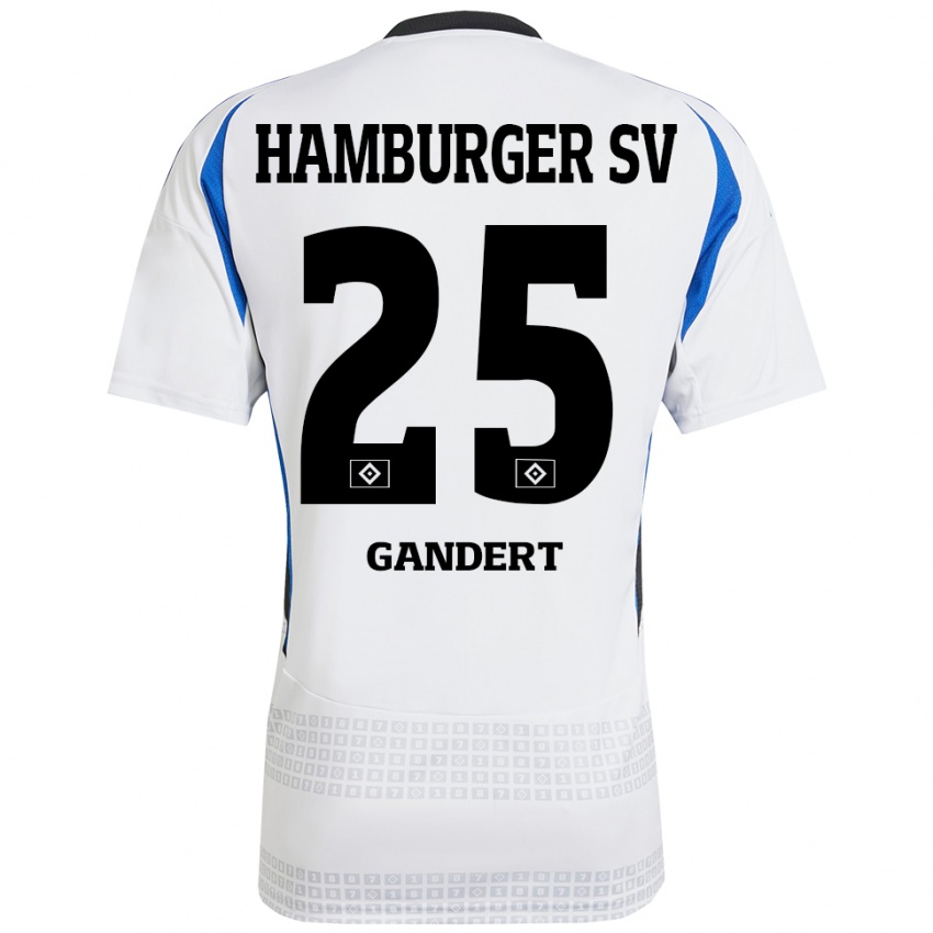 Niño Camiseta Jeremy Gandert #25 Blanco Azul 1ª Equipación 2024/25 La Camisa Argentina