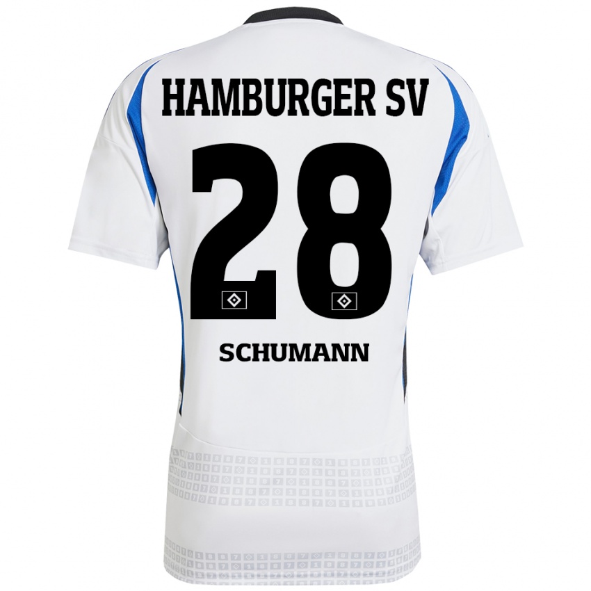 Niño Camiseta Henri Maximilian Schümann #28 Blanco Azul 1ª Equipación 2024/25 La Camisa Argentina