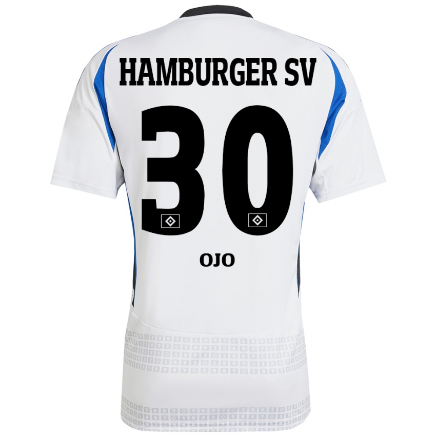 Niño Camiseta Kelvin Ojo #30 Blanco Azul 1ª Equipación 2024/25 La Camisa Argentina