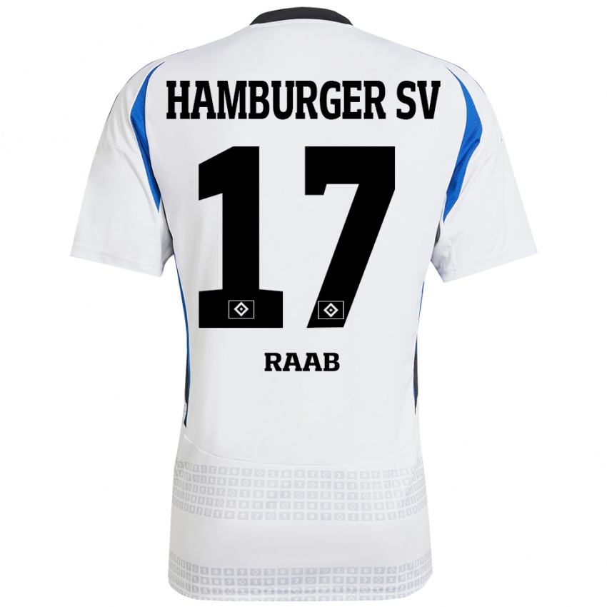 Niño Camiseta Lotte Raab #17 Blanco Azul 1ª Equipación 2024/25 La Camisa Argentina