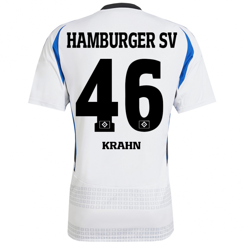 Niño Camiseta Elijah Krahn #46 Blanco Azul 1ª Equipación 2024/25 La Camisa Argentina