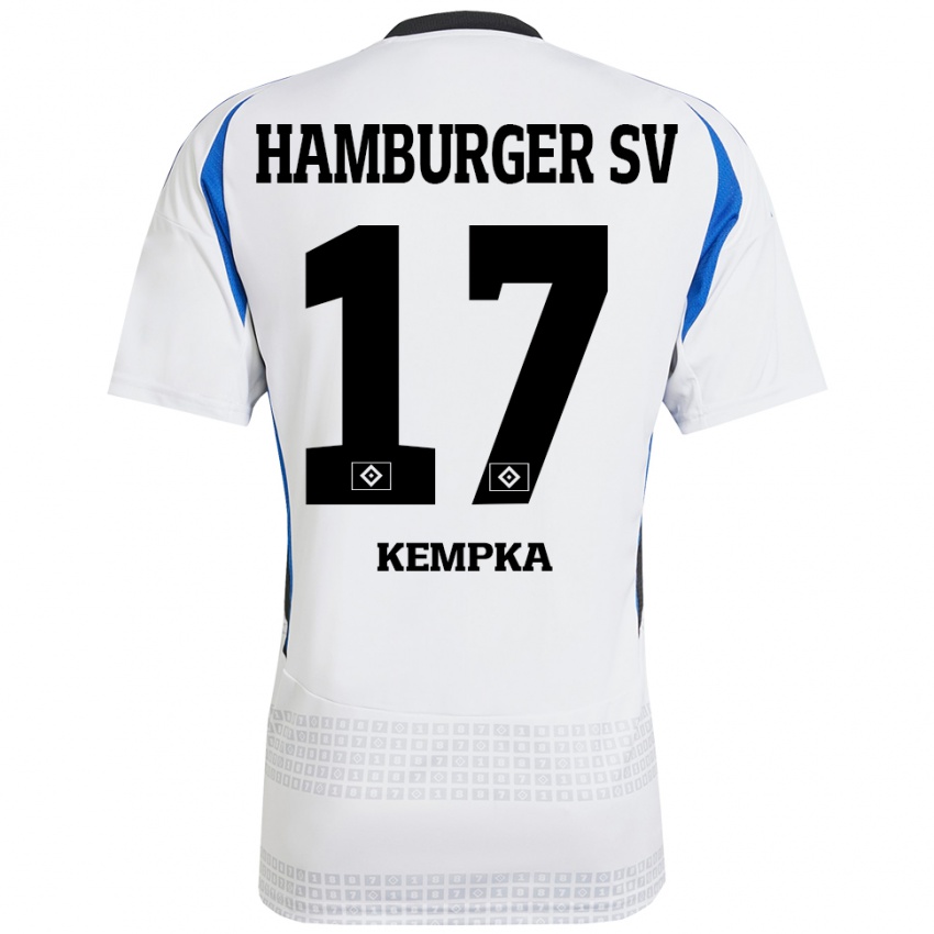 Niño Camiseta Sylvana Kempka #17 Blanco Azul 1ª Equipación 2024/25 La Camisa Argentina