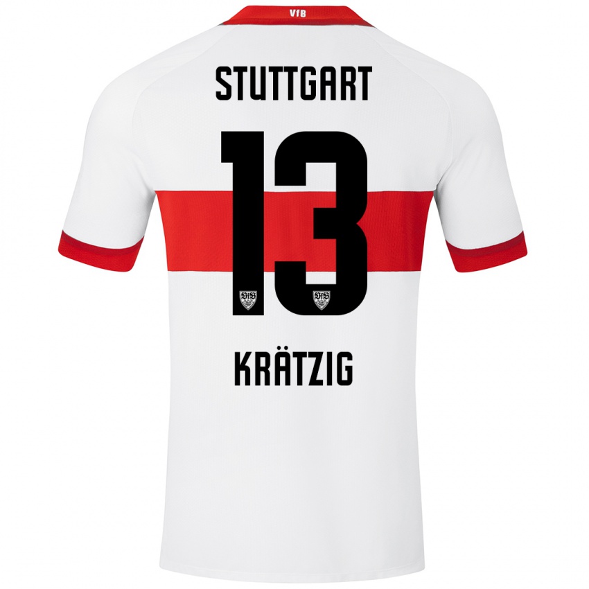 Niño Camiseta Frans Krätzig #13 Blanco Rojo 1ª Equipación 2024/25 La Camisa Argentina