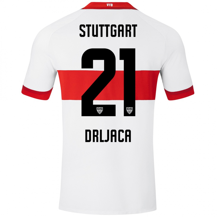 Niño Camiseta Stefan Drljaca #21 Blanco Rojo 1ª Equipación 2024/25 La Camisa Argentina