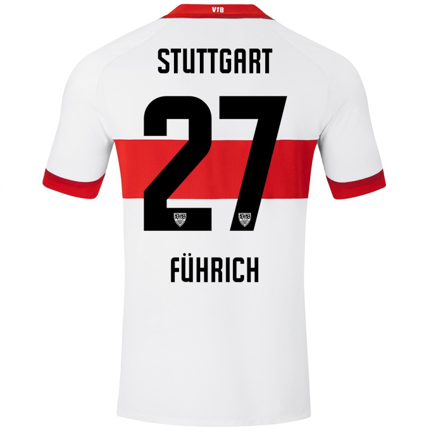 Niño Camiseta Chris Führich #27 Blanco Rojo 1ª Equipación 2024/25 La Camisa Argentina