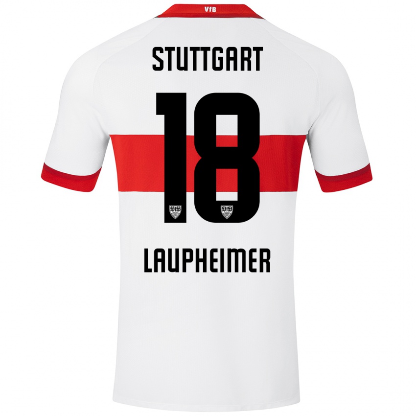 Niño Camiseta Lukas Laupheimer #18 Blanco Rojo 1ª Equipación 2024/25 La Camisa Argentina