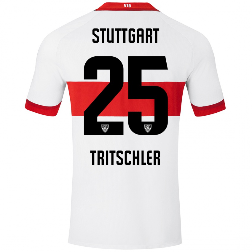 Niño Camiseta David Tritschler #25 Blanco Rojo 1ª Equipación 2024/25 La Camisa Argentina