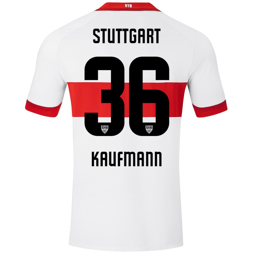 Niño Camiseta Tino Kaufmann #36 Blanco Rojo 1ª Equipación 2024/25 La Camisa Argentina