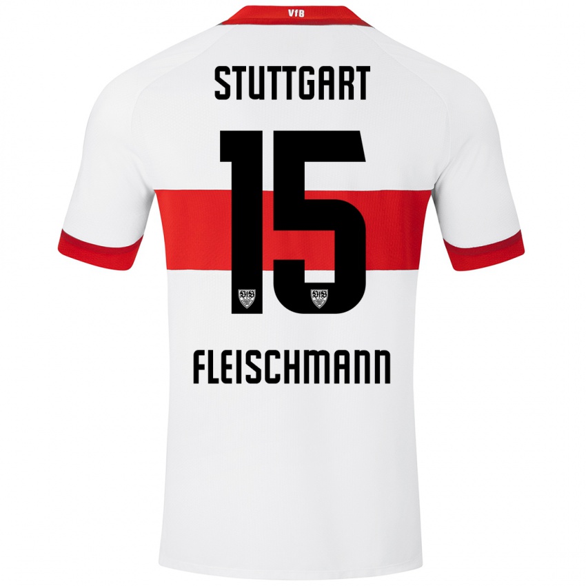 Niño Camiseta Svea Fleischmann #15 Blanco Rojo 1ª Equipación 2024/25 La Camisa Argentina