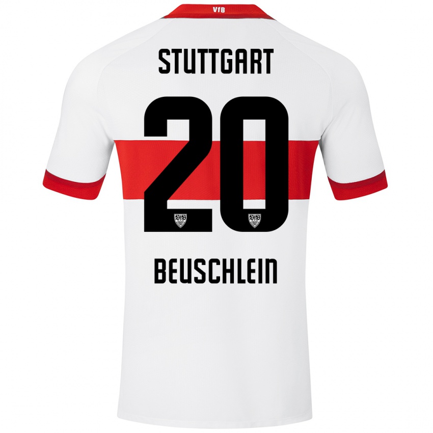 Niño Camiseta Jana Beuschlein #20 Blanco Rojo 1ª Equipación 2024/25 La Camisa Argentina