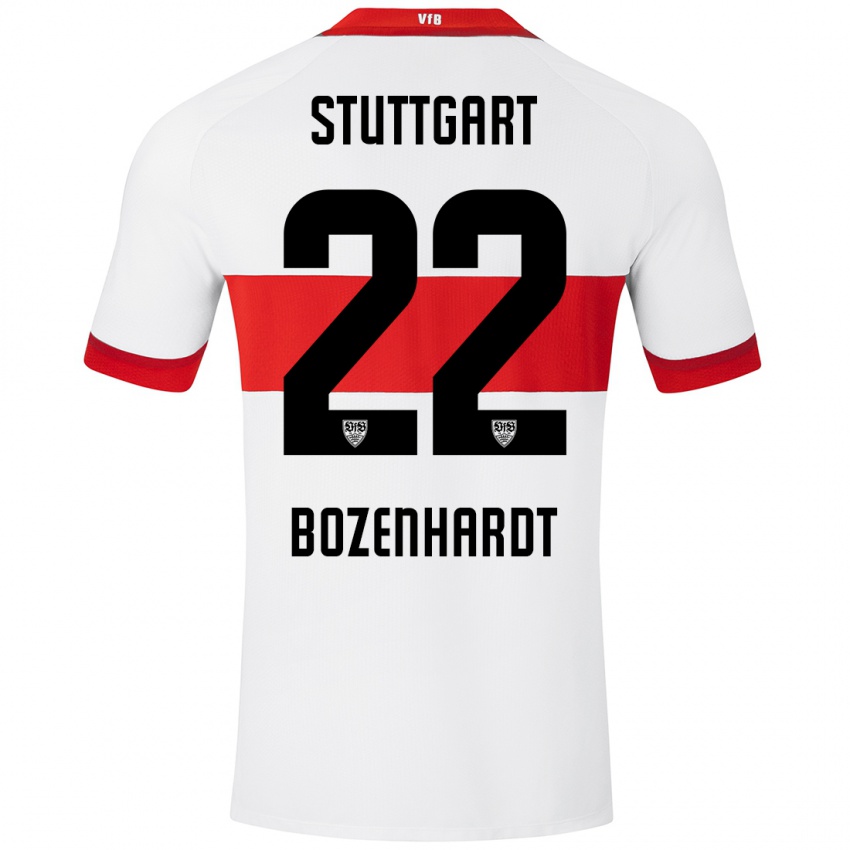 Niño Camiseta Laura Bozenhardt #22 Blanco Rojo 1ª Equipación 2024/25 La Camisa Argentina