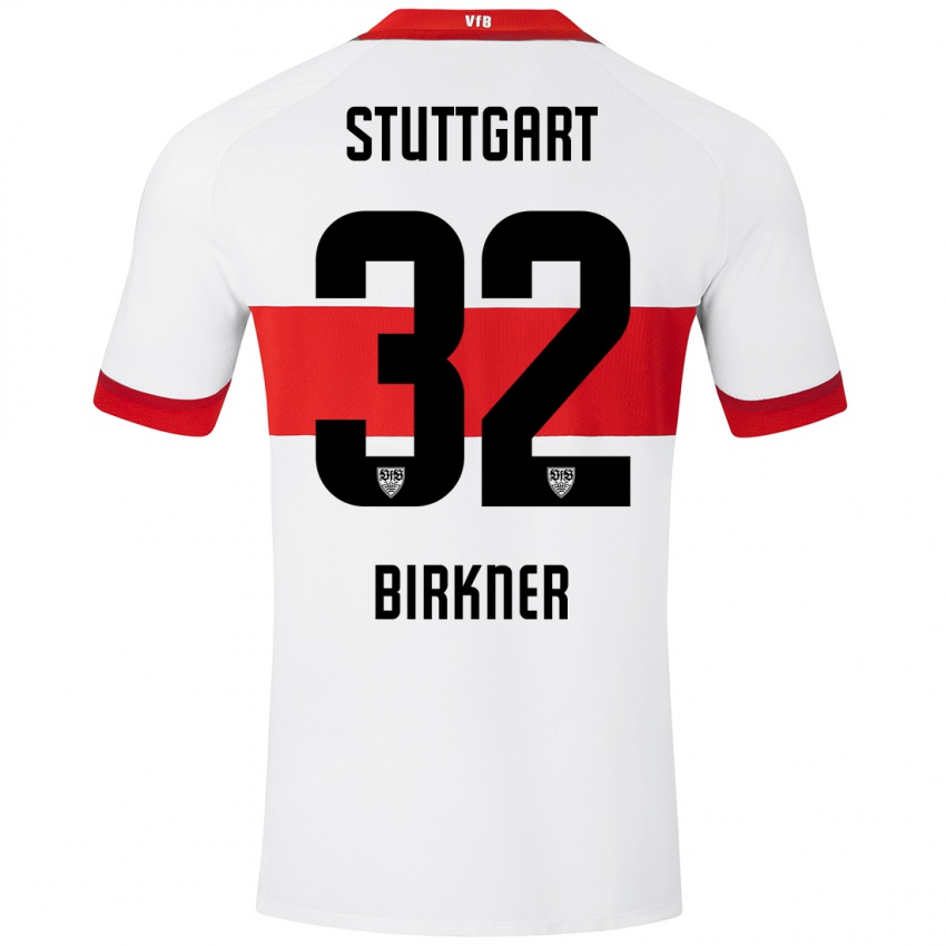 Niño Camiseta Hanna Birkner #32 Blanco Rojo 1ª Equipación 2024/25 La Camisa Argentina