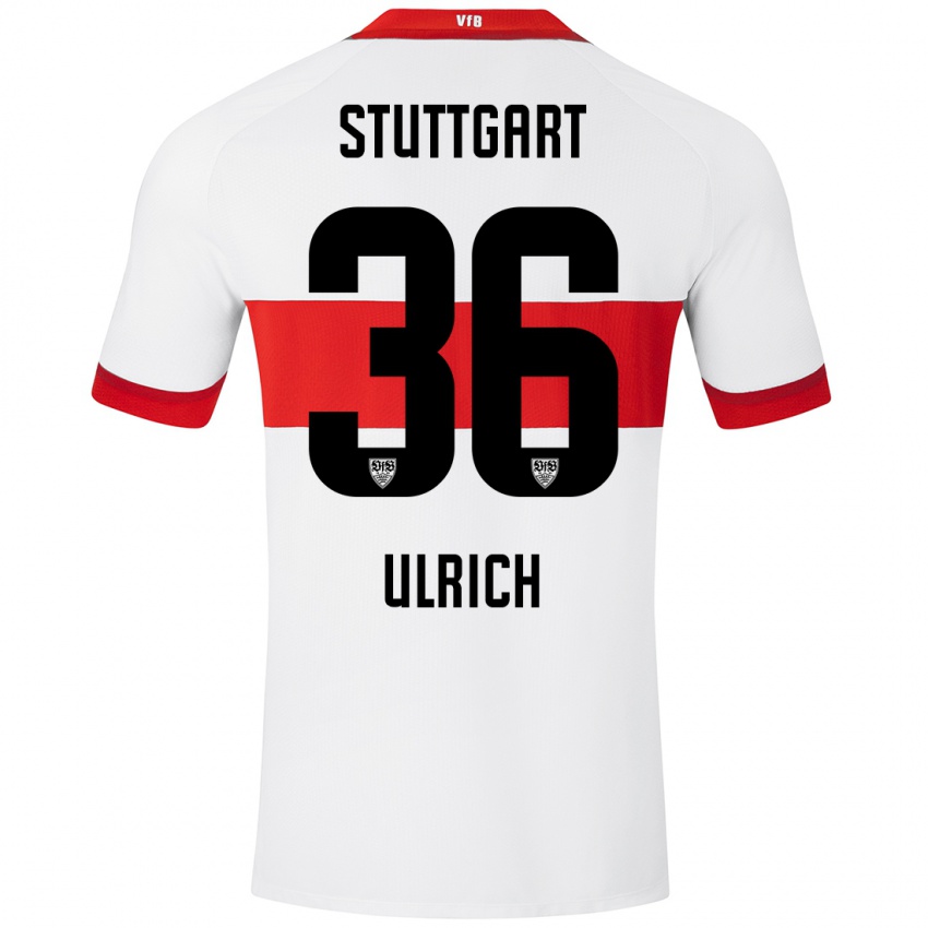 Niño Camiseta Laurin Ulrich #36 Blanco Rojo 1ª Equipación 2024/25 La Camisa Argentina