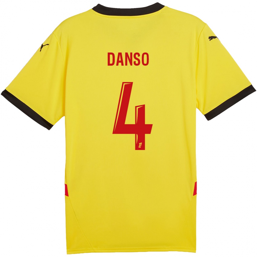 Niño Camiseta Kevin Danso #4 Amarillo Rojo 1ª Equipación 2024/25 La Camisa Argentina