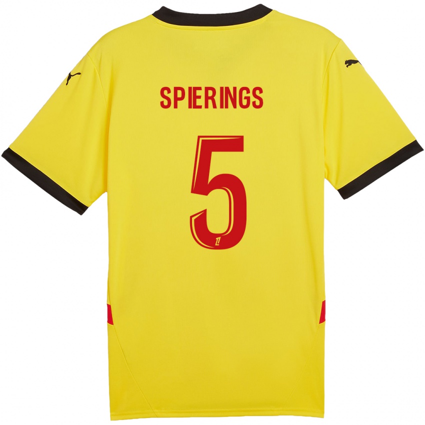 Niño Camiseta Stijn Spierings #5 Amarillo Rojo 1ª Equipación 2024/25 La Camisa Argentina