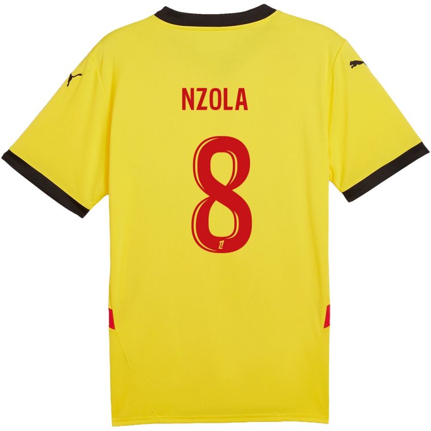 Niño Camiseta M'bala Nzola #8 Amarillo Rojo 1ª Equipación 2024/25 La Camisa Argentina